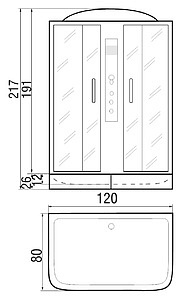 Душевая кабина River Sena 120/80/26 TH