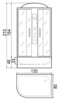 Душевая кабина River Dunay 120/80/46 TH R