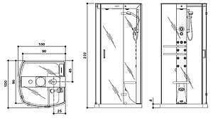 Душевая кабина Jacuzzi Mynima 90TT DX