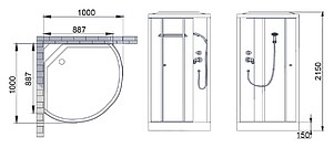 Душевая кабина Bolu Sektors BL-113/100n