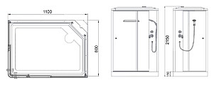 Душевая кабина Bolu Asimetras BL-115n R