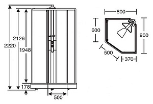 Душевая кабина IDO Showerama 8-5 90x80 стекло тонирр., проф. серебристый