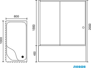 Душевой уголок Royal Bath RB 8100BP-T-L