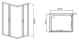 Душевой уголок RGW Passage PA-46 1000x900x1850 профиль хром, стекло чистое