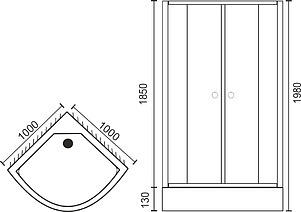 Душевой уголок Royal Bath RB 100HK-C