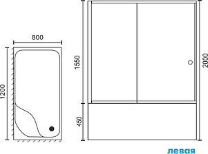 Душевой уголок Royal Bath RB 8120BP-T-L