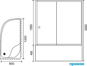 Душевой уголок Royal Bath RB 8120BK-T-R