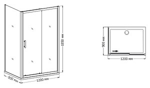 Душевой уголок RGW Passage PA-45 1200x900x1850 профиль хром, стекло чистое