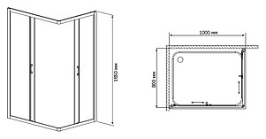 Душевой уголок RGW Passage PA-46 1000x800x1850 профиль хром, стекло кора