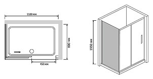 Душевой уголок RGW Passage PA-42 (1100-1120)х800 профиль хром, стекло чистое