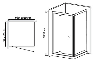 Душевой уголок RGW Passage PA-35 (960-1010)x1000 стекло чистое