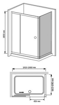 Душевой уголок RGW Classic CL-45 (1010-1060)x700x1850 стекло шиншилла