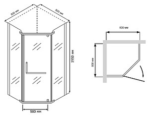 Душевой уголок RGW Passage PA-81 800x800x1950 профиль хром, стекло чистое