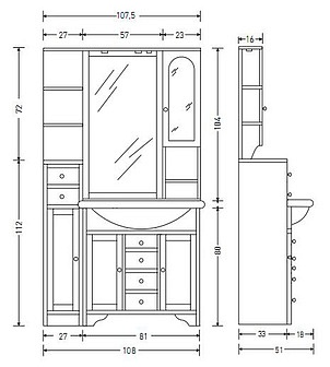 Мебель для ванной Eban Eleonora Modular 107 R белая