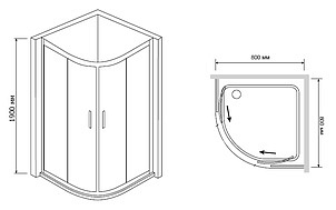 Душевой уголок RGW Passage PA-50 800x800x1900 профиль хром, стекло чистое