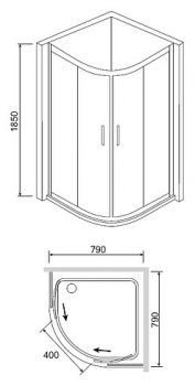 Душевой уголок RGW Classic CL-51 (765-790)x(765-790)x1850 профиль хром, стекло чистое