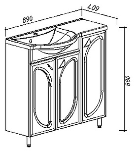 Мебель для ванной Belux Лира 90 L