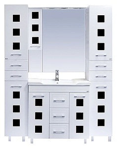 Мебель для ванной Misty Кармен 80 белая эмаль, черное стекло