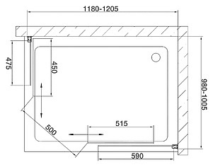 Душевой уголок Vegas Glass ZA-F 0120*100 08 01 профиль глянцевый хром, стекло прозрачное