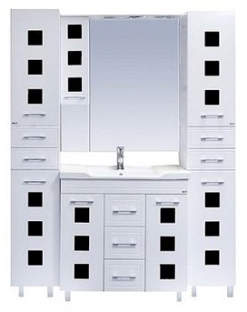 Мебель для ванной Misty Кармен 100 белая эмаль, черное стекло