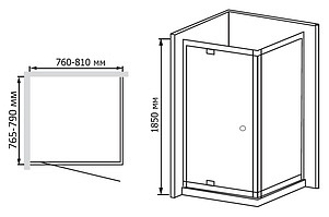 Душевой уголок RGW Passage PA-35 (760-810)x800 стекло чистое