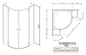 Душевой уголок Radaway Torrenta PDD 100 стекло графит