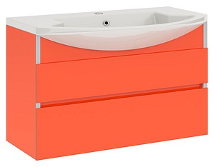 Мебель для ванной Gemelli Glass Estra 108 подвесная 2 ящика colorglass