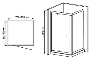 Душевой уголок RGW Passage PA-43 (760-810)x700 стекло чистое