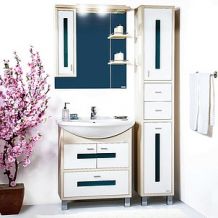 Мебель для ванной Бриклаер Бали 75 светлая лиственница, белый глянец
