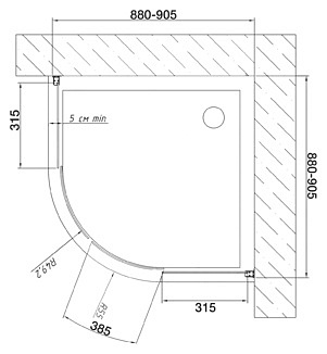 Душевой уголок Vegas Glass ZS 0090 05 05 профиль бронза, стекло бронза