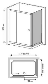 Душевой уголок RGW Classic CL-45 (1110-1160)x1000x1850 стекло чистое