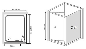 Душевой уголок RGW Classic CL-41 (760-810)x1000x1850 стекло шиншилла