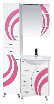 Мебель для ванной Misty Каролина 60 3 ящика R розовое стекло