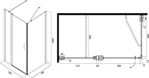 Душевой уголок Am.Pm Bliss L 130x90 см