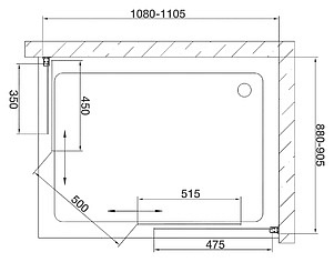 Душевой уголок Vegas Glass ZA-F 90*110 05 01 профиль бронза, стекло прозрачное