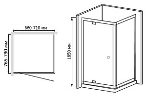 Душевой уголок RGW Passage PA-43 (660-710)x800 стекло чистое