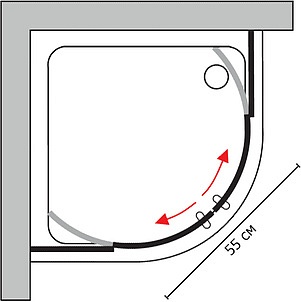 Душевой уголок GuteWetter Shape Round GK-864A 100x100 см стекло бесцветное, профиль хром