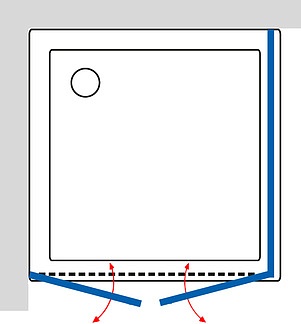 Душевой уголок GuteWetter Practic Square GK-402 левая 70x70 см стекло бесцветное, профиль матовый хром