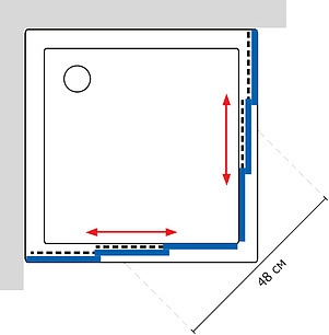 Душевой уголок GuteWetter Practic Square GK-433 70x70 см стекло бесцветное, профиль матовый хром