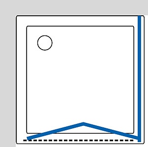 Душевой уголок GuteWetter Practic Square GK-404 левая 70x70 см стекло бесцветное, профиль матовый хром