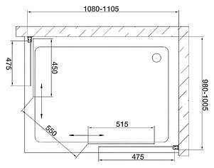 Душевой уголок Vegas Glass ZA-F 0110*100 05 01 профиль бронза, стекло прозрачное