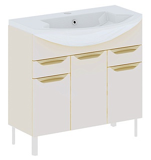 Мебель для ванной Gemelli Cosmo New 90 напольная исполнение I бежевый глянец