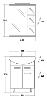Мебель для ванной Onika Классик 55 с ящиком