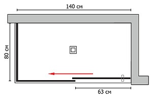 Душевой уголок GuteWetter Slide Rectan GK-863B левая 140x80 см стекло бесцветное, профиль хром