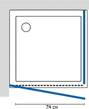 Душевой уголок GuteWetter Practic Square GK-401 левая 85x85 см стекло бесцветное, профиль матовый хром