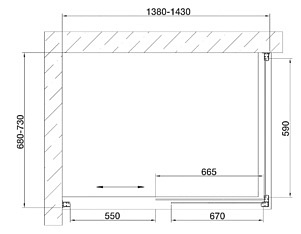 Душевой уголок Vegas Glass ZP+ZPV 140*70 05 05 профиль бронза, стекло бронза