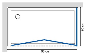 Душевой уголок GuteWetter Practic Rectan GK-404 левая 95x90 см стекло бесцветное, профиль матовый хром