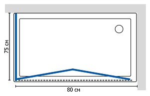 Душевой уголок GuteWetter Practic Rectan GK-404 правая 80x75 см стекло бесцветное, профиль матовый хром