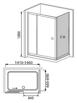 Душевой уголок RGW Classic CL-45 (1410-1460)x700x1850 профиль хром, стекло шиншилла