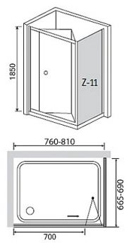 Душевой уголок RGW Classic CL-41 (760-810)x700x1850 профиль хром, стекло чистое